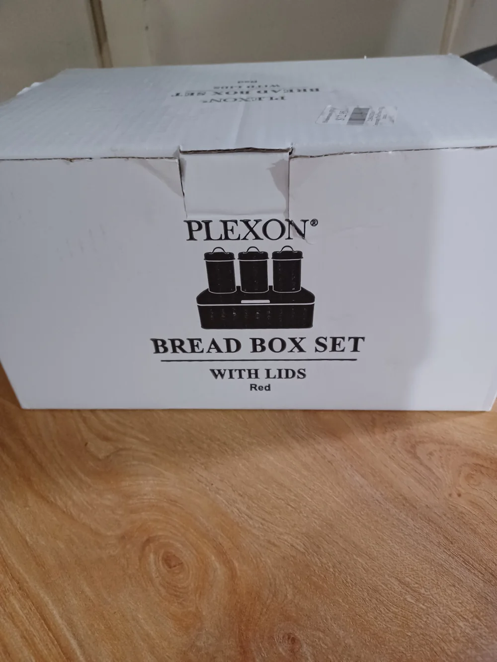 Red Metal Bread Box with Front Handle - Unbranded